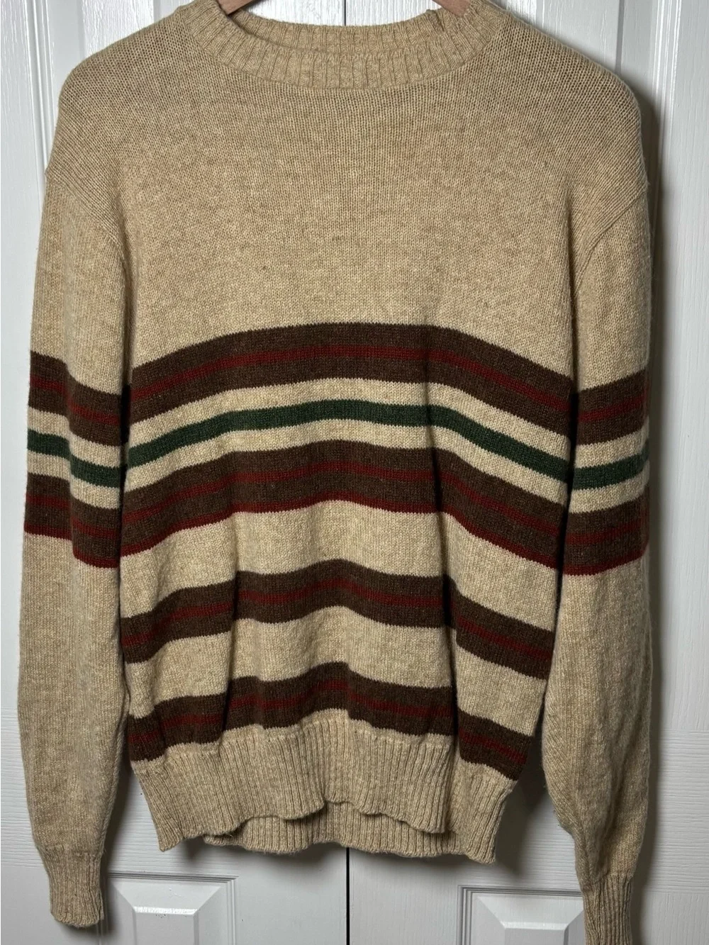 Classic Vintage Knight Knit Striped Grandpa Sweater Men’s Large 1990s Retro